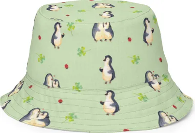 Produktbild von Mr. & Mrs. Panda Bucket Hat Pinguin Marienkäfer Größe S/M - Grün - Geschenk, Kleine Wunder, Freude, Aufmerksam, Schlapphut, Liebe, Fischerhut, Sonnenhut, Wanderhut