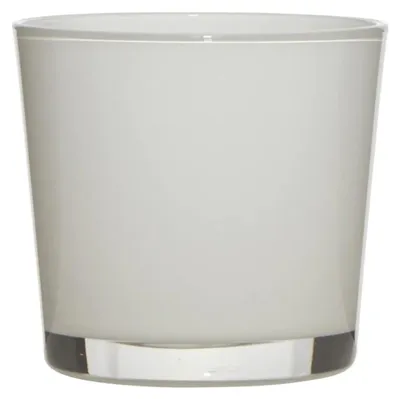 Produktbild von Übertopf, Windlicht CONNER WHITE H. 12,5cm D. 14,5cm weiß rund Glas Hakbijl