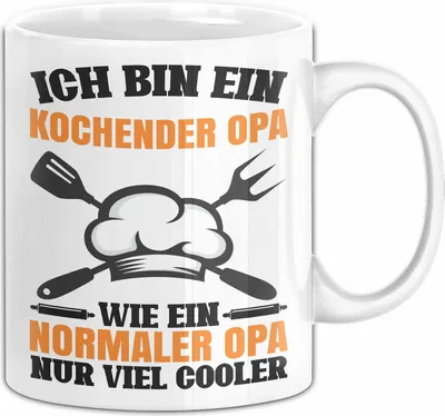 Produktbild von Koch Opa Tasse Geschenk Wie Ein Normaler Opa Geschenkidee Großvater Kochender Opa Becher (Weiß)
