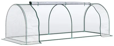 Obrázok produktu pre Skleník – Malý záhradný skleník – fóliový tunel 250x100x80 cm – oceľová konštrukcia – PVC fólia – jednopolový systém – priehľadný