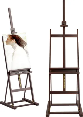 Image de Vinsetto Chevalet en bois hauteur réglable 171-230cm Chevalet Peinture pliable avec rangement inclinaison réglable 80° max. adapté pour l'art et mariage pour enfants et adultes marron