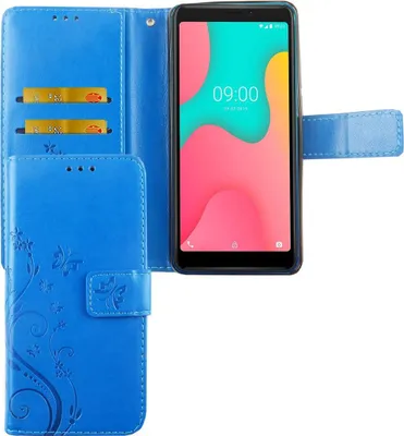 Zdjęcie produktu dla Wiko Y60 etui na telefon komórkowy etui ochronne etui z klapką etui na kartę niebieskie