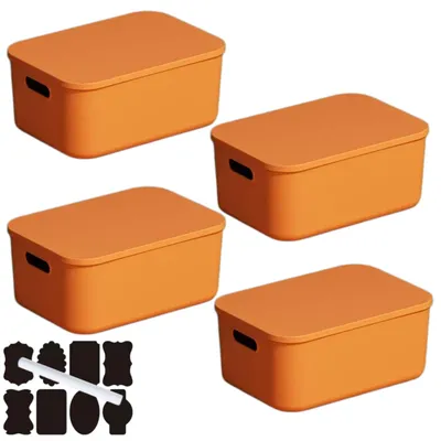 Obrázek produktu pro Elzusha - Stohovatelné plastové úložné boxy s víkem, 4 kusy