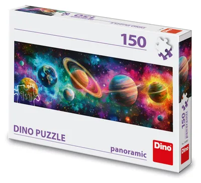 Obrázok produktu pre DINO Panoramatické puzzle Farebné planéty 150 dielov
