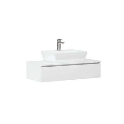 Produktbild von Badmöbel 80cm Lackiert Unterschrank mit Aufsatzwaschbecken aus keramik badmöbel 80x45 aufsatzwaschbecken Badmöbel Weiß mit Aufsatzwaschbecken