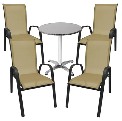 Productafbeelding van Bistro-set, 5-delig, antraciet/beige