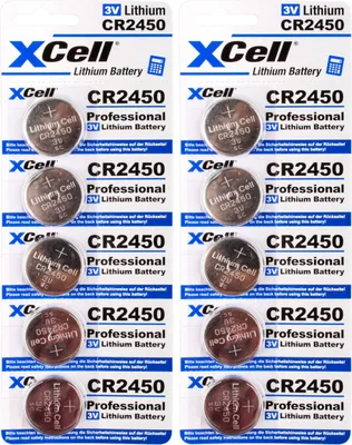Produktbild von 10x CR2450 Lithium-Knopfzelle 3V / 620mAh (2x 5er Pack)