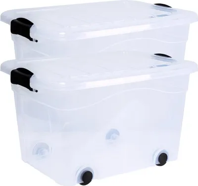 Produktbild von Aufbewahrungsbox Anzio 40 l 2er-Set mit Rollen