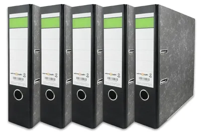 Produktbild von 5 Aktenordner 5cm, mit grünem Balken