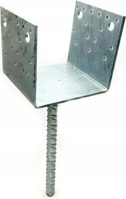Produktbild von BKshop | Pfostenträger | U-Form | 121x125x60mm | Balkenschuh, Bodenhülse, Pfostenschuh für Terrassen und Zäune, Galvanisch Verzinkt, Edelstahl