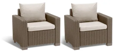 Produktbild von Gartenstuhl KETER California Chair, 2er-Set – Cappuccino/Sand
