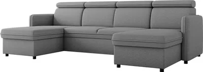 Produktbild von MIRJAN24 Wohnlandschaft Barcelo U, Wohnzimmer Ecksofa mit zwei Bettkästen und Schlaffunktion, Einstellbare Kopfstützen, 284x166x84-96 cm (Farbe: Enjoy New 21)