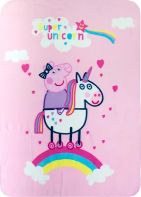 Produktbild von Peppa Pig Fleece-Decke Einhorn Mädchen 100 x 140 cm rosa, 981083, Baby