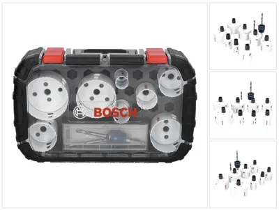Obrázek produktu pro Bosch 2 608 594 194, Sada, Vrtačka, Kov, Neželezité kovy, Trubka, Sádrokarton, Plast, Dřevo, Černá, Červená, Bílá, Rychlořezná ocel legovaná kobaltem (HSS-Co), 25,32,40,54,60,68,76,86 mm