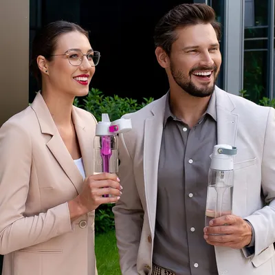 Zdjęcie produktu dla Butelka Filtrująca Dafi SOLID 0,7 l Flamingowa z Filtrem Węglowym