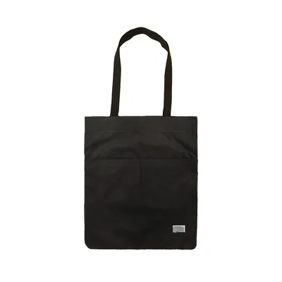 Produktbild von Stylische Einkaufstasche - Freizeittasche ohne Muster mit Druckknopfverschluss Umhängetasche aus Polyester Schwarz