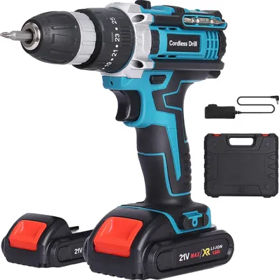 Obrázek produktu pro Akumulátorový šroubovák, příklepová funkce, výkonný motor, 2 akumulátory