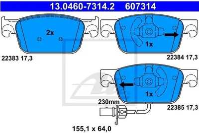 Zdjęcie produktu dla Klocki Hamulcowe Audi Przód A4/A5 1,4-3,0 Tdi 15-