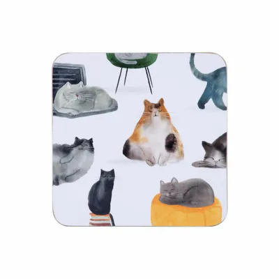 Obrázek produktu pro Maxwell & Williams sada podtácků Feline Friends 4 ks, podtácky na nápoje, MDF, 10,5 cm, GI0324