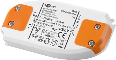 Zdjęcie produktu dla Goobay 60368 Transformator LED 24 V/8 W 24 V DC do diod LED o łącznym obciążeniu do 8 W