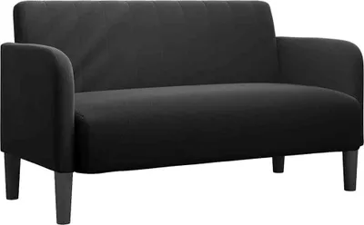 Image de vidaXL Canapé deux places noir 109 cm velours