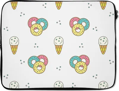 Produktbild von MuchoWow® Laptop Hülle 17 Zoll Laptoptasche Muster - Eiscreme - Donus - Jungen - Kinder - Zipper - Schutzabdeckung