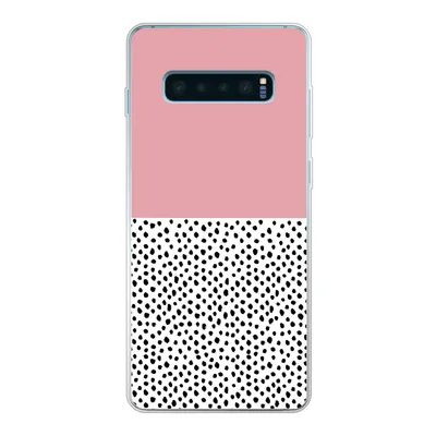 Produktbild von MuchoWow® Handyhülle Schutzhülle Hülle für Samsung Galaxy S10 Plus Polka dots - Schwarz - Rosa Silikon Softcase Handy Hülle - Schutzhülle