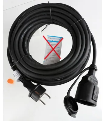 Produktbild von 10x Verlängerungskabel 10m Gummi Schwarz Außen IP44 Garten Strom Steckdose Gerät