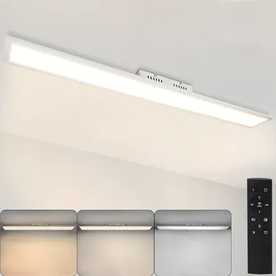 Image de ZMH Plafonnier LED Dimmable Panneau Lampe de plafond 120x15 cm avec télécommande 42W Panneau de plafond Lampe de salon 3360lm Moderne Veilleuse Lampe de chambre à coucher