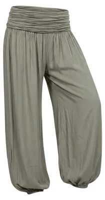 Produktbild von Haremshose Damen Yogahose weite Flatterhose unifarben Sommerhose 36-44 Gummizug