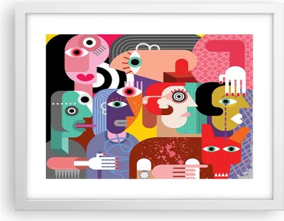 Produktbild von Gerahmtes Poster - Weißer Rahmen - Abstraktion modern - 40x30 cm - Wand Bild - Wanddeko - Wandbilder - Kunstposter - Wandposter - Bilderrahmen - Bilder - Kunstdruck - Wandbild - P2WAA40x30-3624