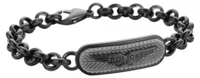 Image de Bracelet en acier noir pour homme PJ26401BSULGR - longueur : 19 cm.