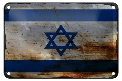 Produktbild von Blechschild Flagge Israel 18x12cm Flag of Israel Rost Dekoration