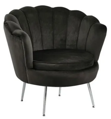 Produktbild von Eleganter Sessel THIAGO – schwarz / silberne Beine