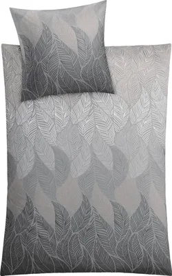 Produktbild von Kleine Wolke Bettwäsche Satin JAMIRO Grau 155 x 220 cm und 80 x 80 cm