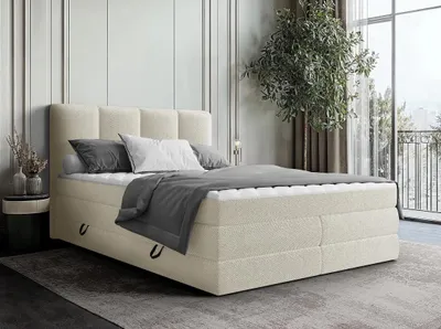 Obrázok produktu pre Boxspringová manželská posteľ 160x200 PULASKI - béžová