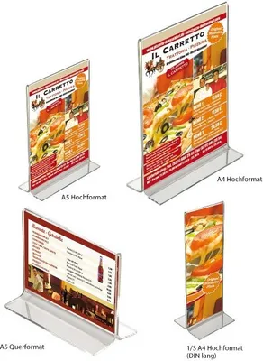 Produktbild von Menükartenhalter T-Type, DIN A6, Hochformat, VPE= 40 Stück