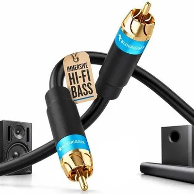 Productafbeelding van Kabel Audio Cinch dubbel afgeschermd voor subwoofer en vergulde contacten - 2,4 m