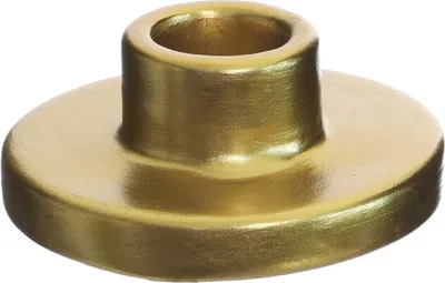 Produktbild von Kerzenhalter in Betonoptik oder gefärbt wählbar, Höhe ca. 3cm, Durchmesser ca. 7cm | Stabkerzenhalter, Farbe:Gold (Flach)