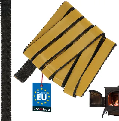 Produktbild von KOTARBAU® Kamin Dichtband Selbstklebend 20 x 3,5 mm Glasfaser Dichtungsband für Kaminofen 2,5 m Kamindichtung Ofendichtband Hitzebeständig Schwarz