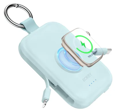 Immagine prodotto di RORRY CharmGo, power bank da 5000mAh con cavo USB-C integrato