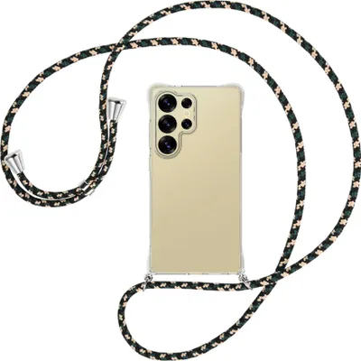 Produktbild von Handykette Backcover-Schutzhülle mit Band (Metall silberfarben) für Samsung S25 Ultra - camouflage