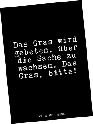 Produktbild von Mr. & Mrs. Panda Postkarte Das Gras wird gebeten,... - Schwarz - Geschenk, Freudenspender, Glizer Spruch Sprüche Weisheiten Zitate Lustig Weisheit Worte, Ansichtskarte