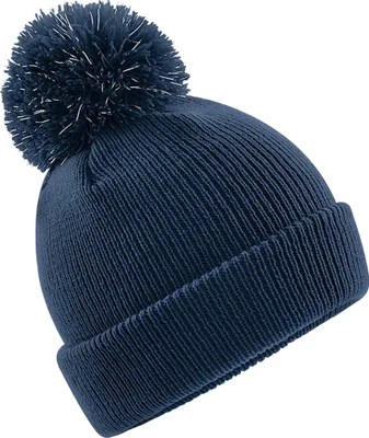 Produktbild von Beechfield Kinder Reflective Beanie mit Bommel RW5800 (Einheitsgröße) (Marineblau)