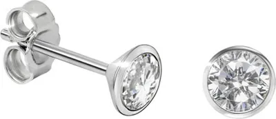 Produktbild von Solitär Ohrstecker Silber 925 Ohrringe mit Zirkonia 5 mm