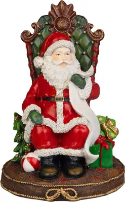 Image de Décoration MagicHome Noël, Pere Noël sur trône, 14x14x20 cm