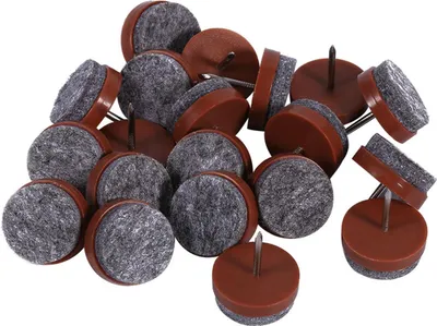 Produktbild von 20x M?beltisch Stuhl Beinboden Filzkissen Skid Gleitschieber DIY Nagelschutzbraun 24mm