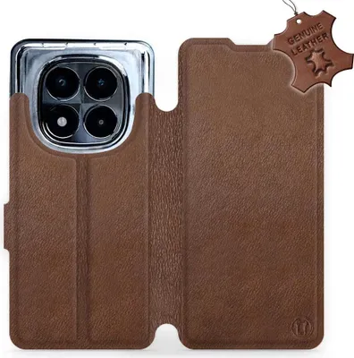 Produktbild von Echtleder Handyhülle für Xiaomi POCO X7, Mobiwear Leather, Braun