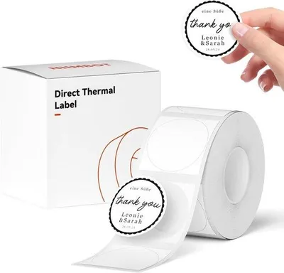 Produktbild von Famanu Selbstklebende Etiketten für Thermodrucker - 31 x 31 mm rund
