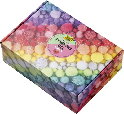 Produktbild von folia Pompons-Mix Pastell Jumbobox 300 g sortiert